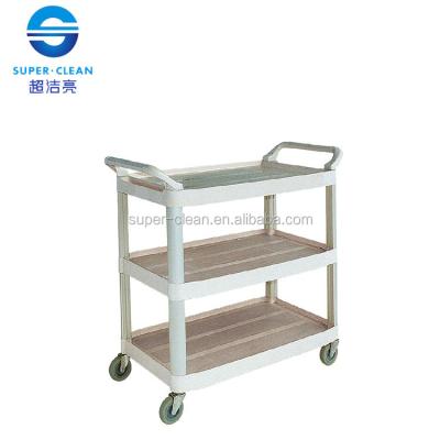 China Multifunctional Large Trolley Dinner Cleaning Cart, Porter Cart For Restaurant Without Bucket for sale