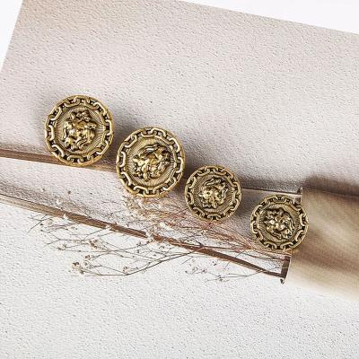 China New garment accessories alloy coat high fashion decorative vintage down jacket wool coat snap buttons for sale