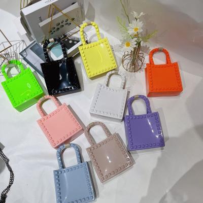 China Wholesale Rivet Fashion Mini Designer Women Handbags Mini Beach PVC Jelly Bag for sale