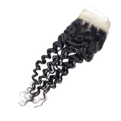 China Can Ironing Wholesale 10 12 14 16 18 20 Inch Virgin Hair 4x4 5x5 7x7 13x4 Natural Color Deep Wave 4*4 Transparent Lace Closure for sale