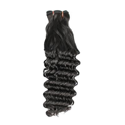 China Can New Arrival Mink Brazilian Hair FUMI Double Drawn Deep Curly Hair Iron Good Quality Thick Bundles for sale