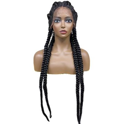 China Multicolor Braided Wig Synthetic Braided Wigs Braided Wigs For Black Women Lace Front Braided Lace Wigs Vendors for sale