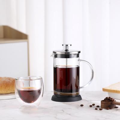 China WITH LID Eco-friendly Food Grade 304 Stainless Steel High Borosilicate Glass High Heat Resistant French Press for sale