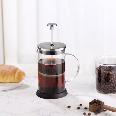 China WITH LID 2021 Fashion Pattern Plastic Clear Transparent High Borosilicate Glass Portable Custom French Press for sale