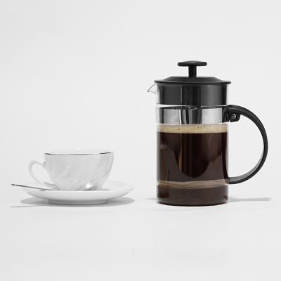 China WITH LID Morden design double layer pyrex glass filtration French press coffee press plunger stocked 350ml 800ml 1L for sale