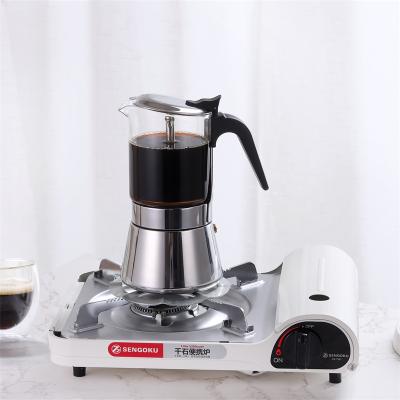 China WITH LID Food Grade LFGB 3 6 9 Cup Moka Pot Stainless Steel Coffee Maker for sale