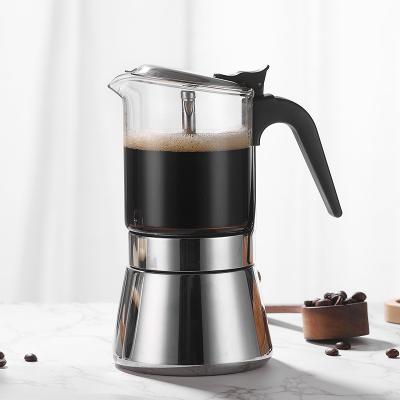 China High Viable Hot Selling Stainless Steel Cooks Coffee Espresso Maker Borosilicate Glass Mocha Pot for sale