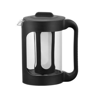 China Sustainable Portable Glass Cold Brew Coffee Maker Pitcher With Mesh Filter Glass Reusable Coffee Bottles for sale