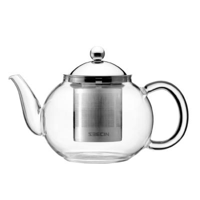 China WITH LID Stylish Glass Teapot Borosilicate Glass Heat Resistant Teapot With Infuser for sale