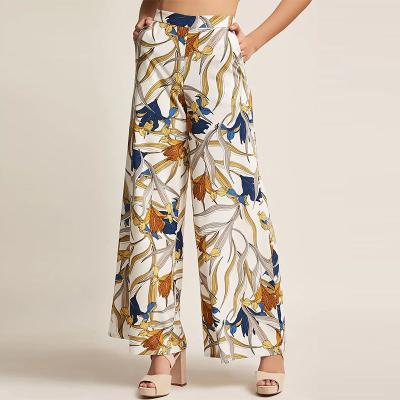 China Sustainable Fashion Custom Women Spring Floral Summer Palazzo Pants for sale