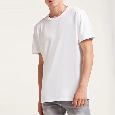 China Breathable Men's White T-shirt Loose Fit 100% Cotton Fashion Crew Neck T-shirt Blank for sale