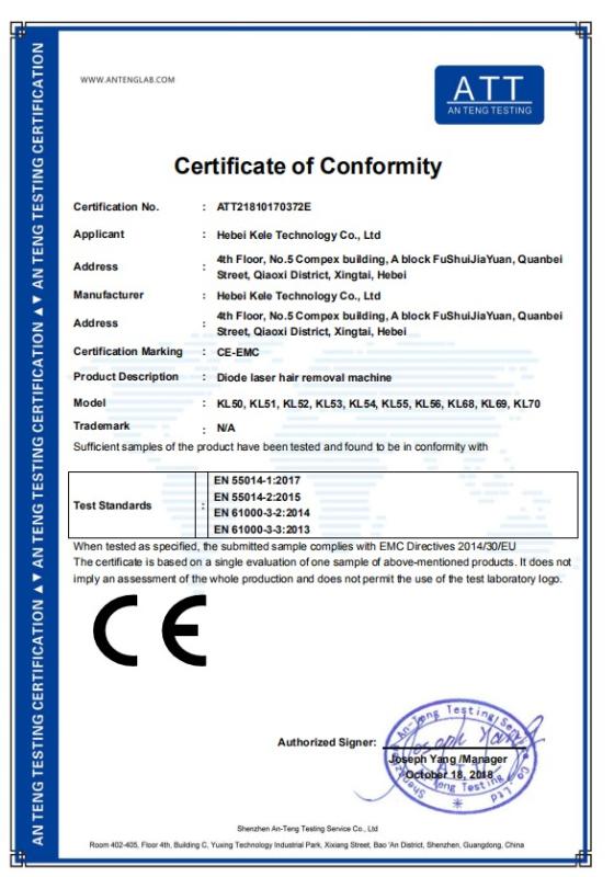 CE - Hebei Kele Technology Co., Ltd.