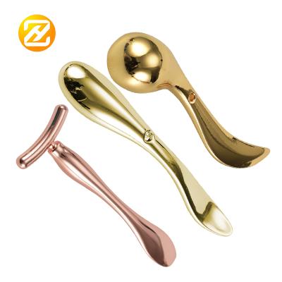 China Hot Sale Cosmetic Spatula Skin-friendly Small Metal Eye Cream Spoon Mixing Mini Eye Facial Cream Spoon for sale