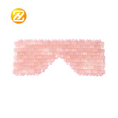 China OEM Comfortable Beauty Tool Natural Stone Rose Quartz Jade Mask Rose Jade Crystal Facial Eye Mask for sale