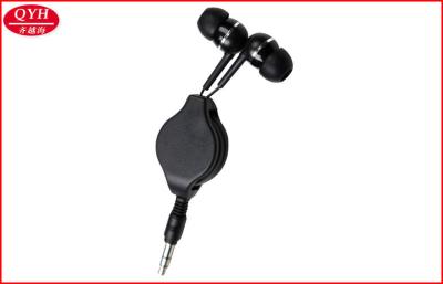 China 80cm length 3.5mm jack Retractable Earbuds Flat PU cable reel for Earphone for sale