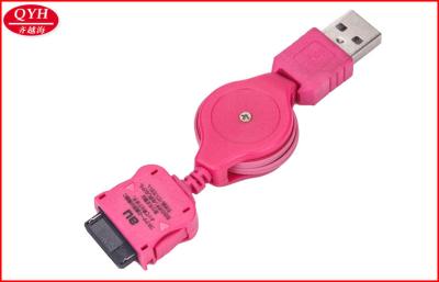 China Red USB to AU Retractable cell phone cord ABS charging cable 0.8m for sale