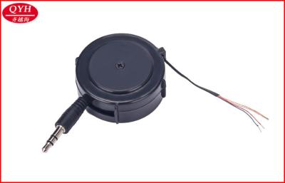 China Professional Flat PU Retractable Audio Cable 3 hole 3.5MM Male To Open Wire for sale