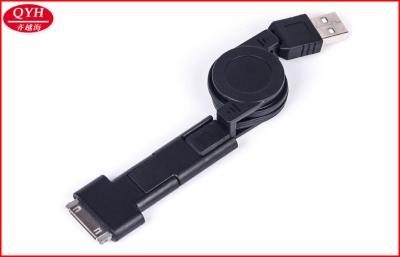 China Mobile Phone flat 3 In 1 Retractable USB Cable Data Transmission Small Reel for sale