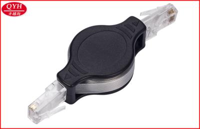 China Professional Computer Crystal Head RJ45 Retractable Power Cord in Black for sale