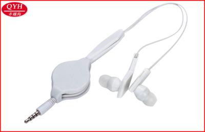 China White 0.8m Retractable Earbuds 3.5mm jack Headphone for Electronic appliance for sale