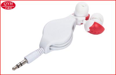 China High Speed Earphone Retractable Earbuds Flat PU Reel 0.8M in white for sale