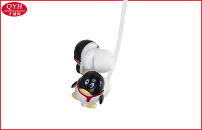 China Cute Penguin Design Earphone Two Way Retractable Cable Earbuds Reel for sale