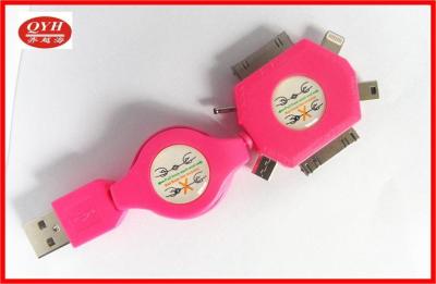 China Mobile Portable 6 In 1 Retractable Charging Cable Two Way 65CM for sale