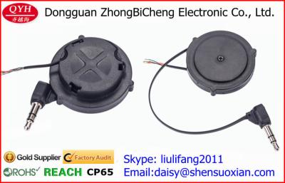 China Loundspeaker Flat PU One Way Retractable Cable with Nickel Plated 3 pole jack for sale