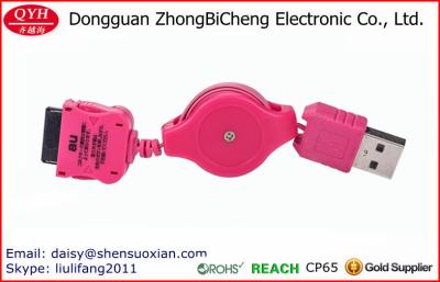 China Colorful Retractable Usb Connector To AU Charger Cable for sale