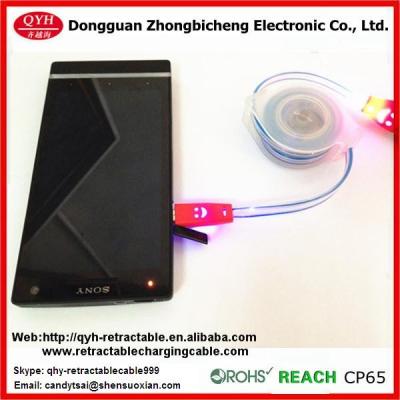 China 2014 Fashion Gift LED Lighting Retractable Android Charging Cable Cord for sale