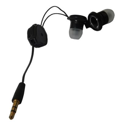 China Black colored Two way Retractable earphone for sale