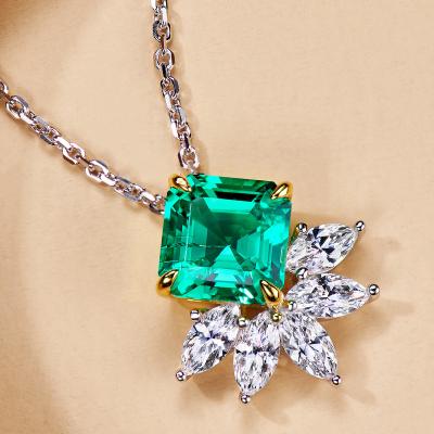 China Customizable Natural Green Necklaces Lead Free Nickel Free For Women Gemstone Jewelry 925 Sterling Silver Pendants for sale