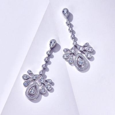 China FASHIONABLE high quality sliver earring CZ pure platinum plated earings 2021 for sale