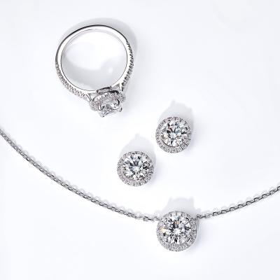 China TRENDY Platinum Plated Necklace Ring Earrings Engagement Jewelry Sets for sale