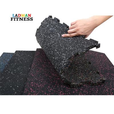 China LADMAN FITNESS Custom 40mm Thick Gym Rubber Tiles / Durable Sport Floor Mat Epdm Gym Rubber Flooring Mats for sale