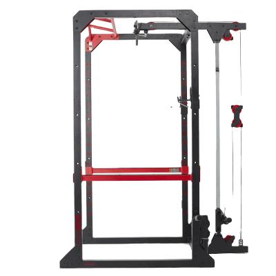 China Universal replaced and improved special equipment for strength training thickened base squat rack the small pulley steel stable household for sale