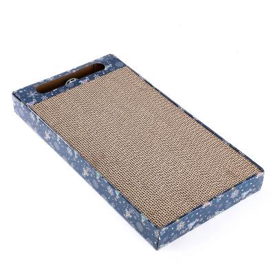 China Viable Wholesale Manufacturer Funny Cat Corrugated Cardboard With Ball Toy Cat Scratch Board for sale