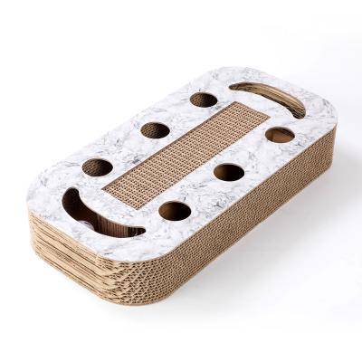 China Viable Corrugated Cardboard Cat Scratcher Toy Cat Playing Cat Tunnel Toy Pet Interactive Toy Ball for sale