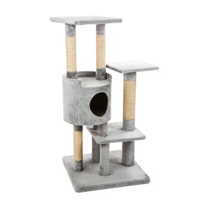 China Double Plush Cat Craft Cat Tree Dwellings Lasting Newcomer Viable Design for sale