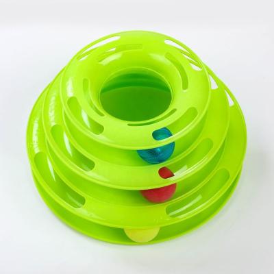 China Viable Funny Interactive Cat Dish Rotating Puzzle Scratcher With Balls for sale