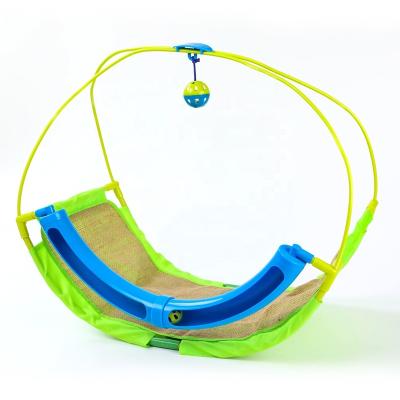 China New Design Sustainable Cat Playing Hammock Sisal Scratching Rocking Roller Ball Cat Toys for sale