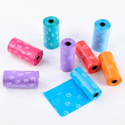 China Colorfull Sustainable Pet Waste Bag Poop Bags Cleaning Pet And Grooming Products Plastic Small Animals 15pcs Roll Stocked Eco-Friendly for sale