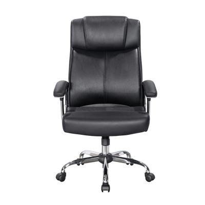 China Wholesale Adjustable Height Seat Recliner Office Ergonomic Black Genuine Leather Single Rotation Chair (Height) for sale