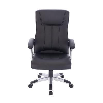 China Black Luxury Ergonomic Leather Adjustable Height Design Seat (Waist) Recliner Office Single Rotation Chair for sale