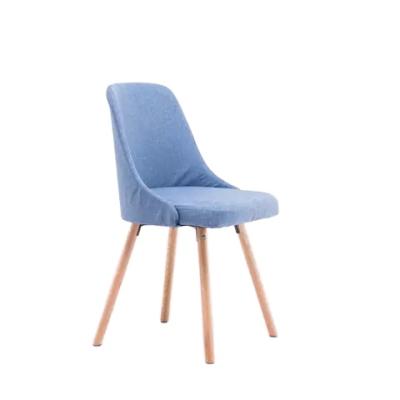 China Contemporary Fashion Simple Solid Color Fabric Custom Sponge Filled Wood Leg Single Sofa Chair Home Living Room Dining Table And Chair for sale