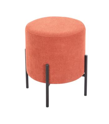 China Wholesale Solid Color Velvet Fabric Round Storage Stool Stool With Gold Plated Metal Legs For Home Use for sale