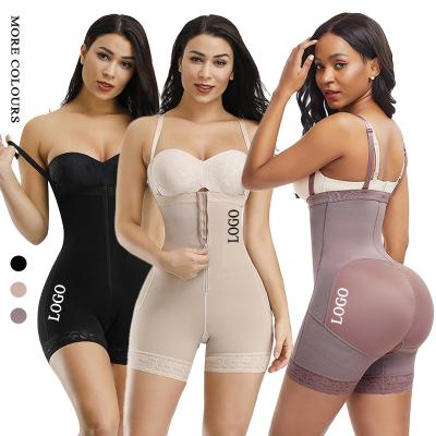 China Antibacterial Plus Size Breathable Zippered Shapewear With Hip Pad Shorts Overalls Nylon Women's Plus Size Body Shaper Pants for sale