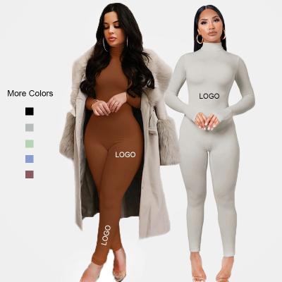 China Custom logo QUICK DRY long sleeves crotchless jumpsuit women playsuit lingerie one piece suits OEM for sale