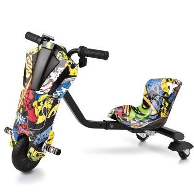 China Hot Selling Front Alloy Rear PU Anti-rollover 360 Free Spin 3 Wheel 36V Electric Smart Kids Drifting Tricycle Scooter for sale