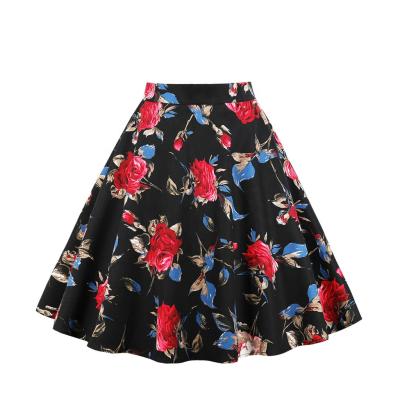 China Custom 2021 Wholesale Breathable Elegant Flower Color Printing Dress Short Skirt For Women for sale